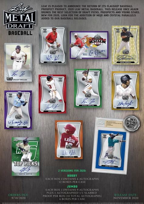 2020 leaf metal draft baseball jumbo box|leaf metal draft card.